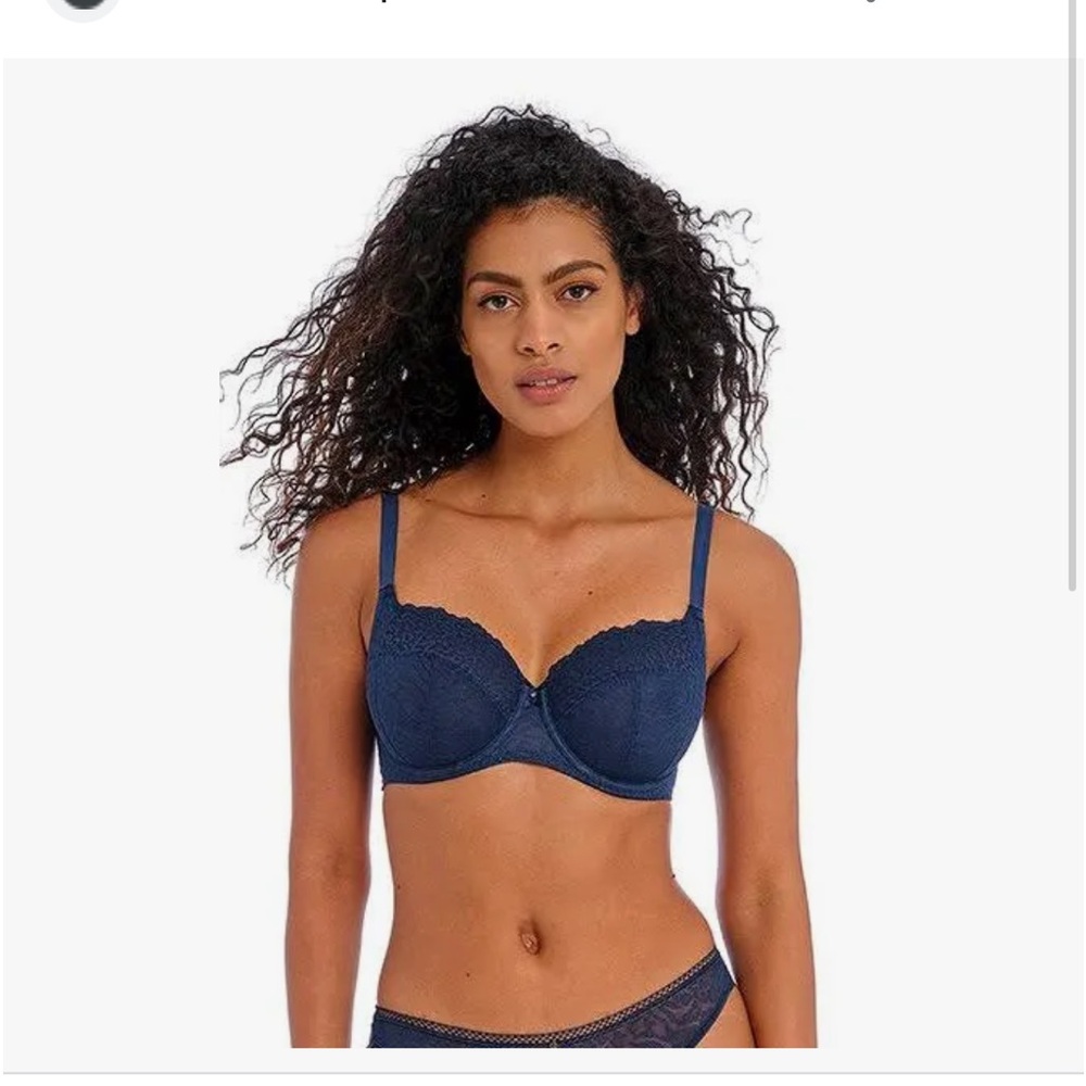 Set of 2 Freya Navy Blue Lace Underwire Bras